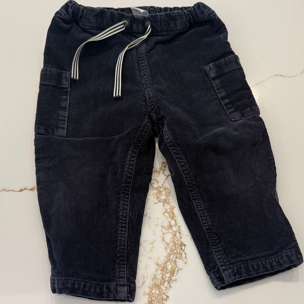 Petit Bateau Navy Corduroy Cargo Pull-On Pants